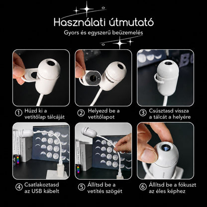 Csillagos Égbolt Projektor és Éjjeli Lámpa