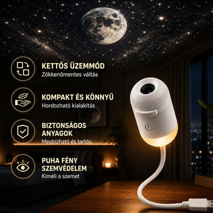 Csillagos Égbolt Projektor és Éjjeli Lámpa